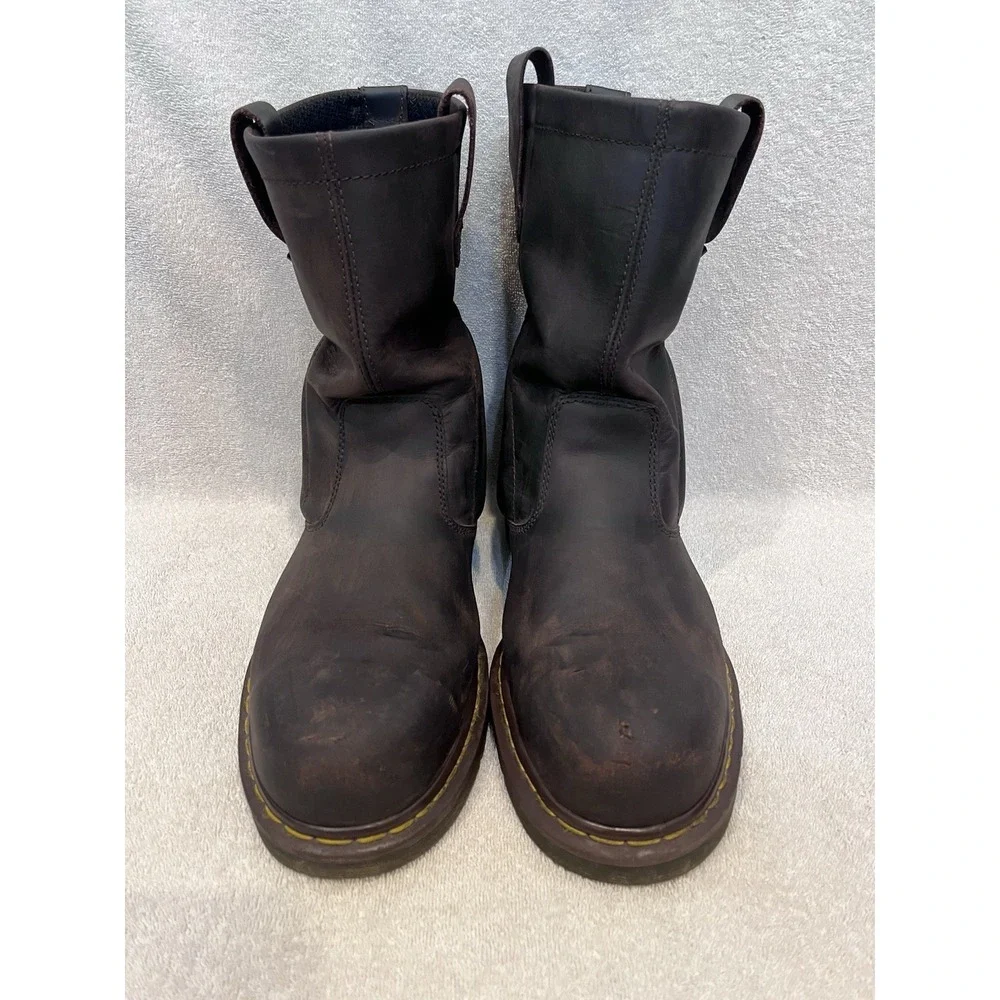 Dr. Martens AirWair Steel Toe Brown Leather Work Boots Mens 13M Wellington